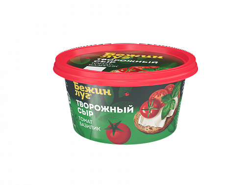 Фото Сыр творожный сливочный с наполнителем «Томат-базилик».