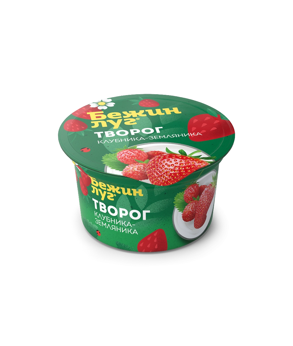 Мягкий творог с клубникой и земляникой