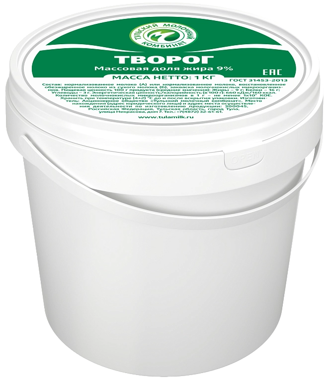 Творог 9%, 1 кг