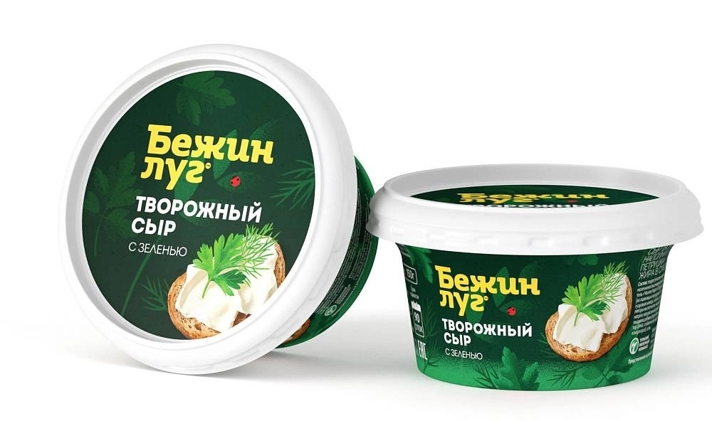 Новый дизайн упаковки Сыра творожного «Бежин луг»!
